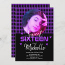 Search for plaid sweet 16 invitations Girly
