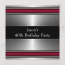 Search for black red silver birthday invitations Party