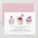 Search for cupcake baby shower invitations Watercolor