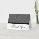 Search for grey damask thank you cards Black