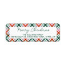 Search for pink gingham return address labels Simple