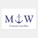 Search for navy blue nautical wedding stickers Initials