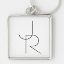 Search for wedding monogram square keychains Black and white