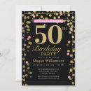 Search for pink and black 50th birthday invitations Surprise