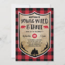 Search for flannel birthday invitations Red and black