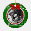 Search for red and green ornaments Red holly berries