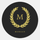 Recherche de guirlande de laurier autocollants Monogramme
