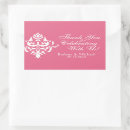 Search for damask rectangle wedding stickers Thank you