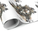 Recherche de loup sauvage papier cadeau Gris