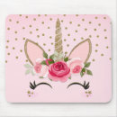 Recherche de licorne rose tapis souris Fleurs