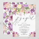 Search for purple baby girl shower invitations Floral
