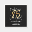Search for 85th birthday napkins Black and gold