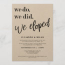 Search for we did it wedding invitations Eloped