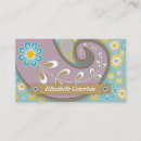 Recherche de paisley floral cartes visite Bleu
