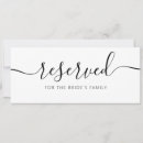 Search for reserved wedding signs Reserved for the family