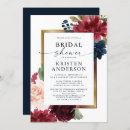 Search for gold and burgundy bridal shower invitations Watercolor