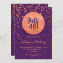 Search for purple rose gold birthday invitations Girly
