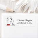 Search for dish return address labels Snoopy
