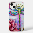 Recherche de libellule rose iphone coques Aquarelle