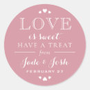 Search for pink round wedding stickers Love is sweet