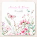 Search for floral wedding coasters Butterfly