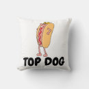 Search for funny dog pillows Hotdog
