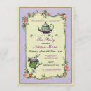 Search for purple tea party invitations Alice in wonderland