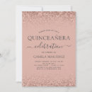 Search for rose gold quinceanera invitations Glitter