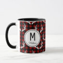 Search for rustic monogram mugs Red and black