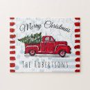Recherche de camion rouge puzzles Rustique