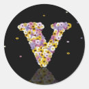 Search for letter v monogram stickers Floral