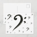 Search for music symbols postcards Bass clef