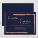Search for navy blue border wedding invitations Typography