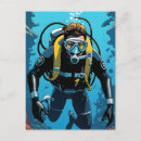 Recherche de plongeurs cartes postales Illustration