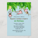 Search for triplets birthday invitations Monkey