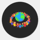 Search for children around the world stickers Save the planet