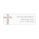 Search for pink cross return address labels Christening