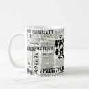 Search for vintage newspaper print mugs Background