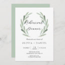 Search for wreath rehearsal dinner invitations Watercolor