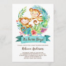 Search for twin monkey baby shower invitations For her