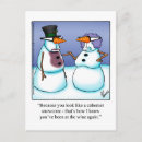 Search for funny wine christmas cards Snowman