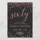 Search for confetti 60th birthday invitations Black
