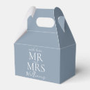 Search for dusty blue wedding favour boxes Bride and groom