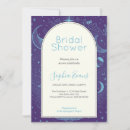 Search for moon and stars bridal shower invitations Purple