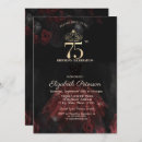 Search for red gold 75th birthday invitations Flowers