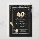 Search for wine 40th birthday invitations Glitter