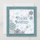Recherche de fête de bleue turquoise noël invitations Flocons de neige