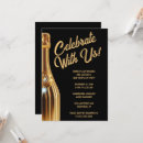 Search for black gold new years eve invitations Simple