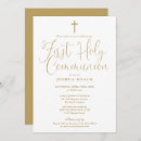 Search for elegant gold first communion invitations Script calligraphy