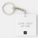 Search for love life keychains Black and white
